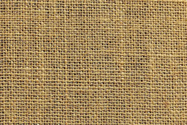 Close-up of rough burlap woven fabric