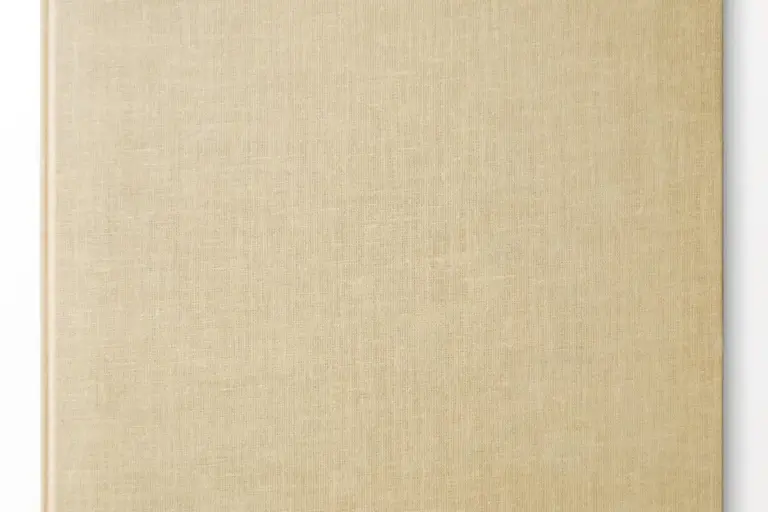 Close-up of beige linen fabric texture